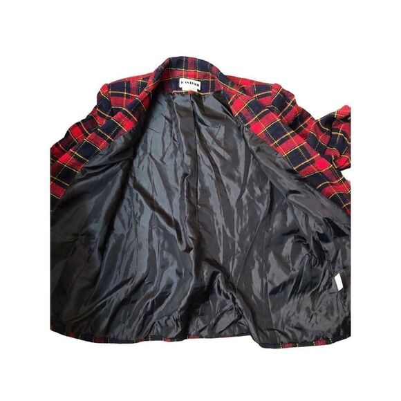 Vintage JOAN LESLIE TARTAN CHRISTMAS PLAID JACKET BLAZER LINED SIZE 16 - Picture 9 of 14